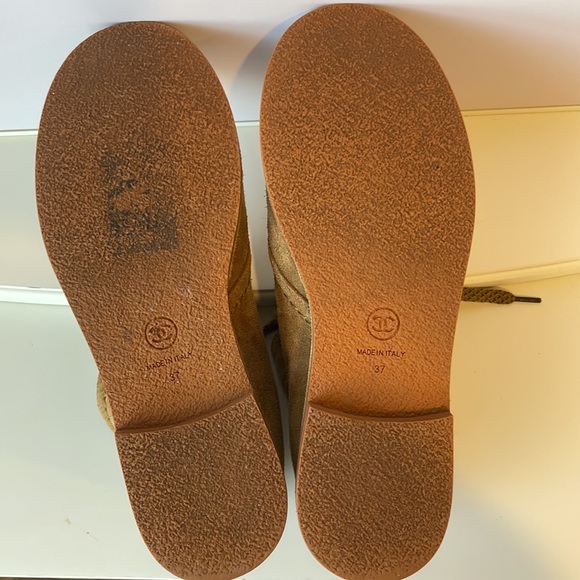 Chanel Suede Calfskin Lace Up Boots - Picture 7 of 9